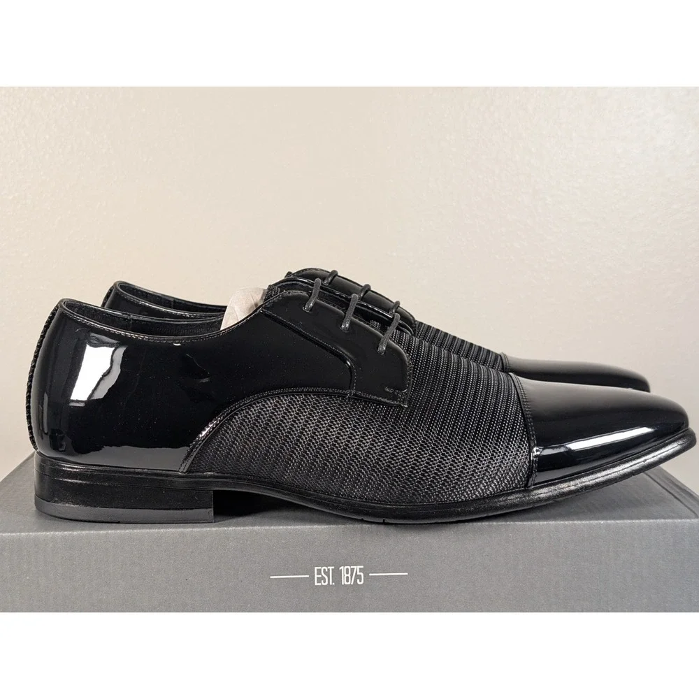 Stacy Adams Pharaoh Oxford Cap Toe Men's 13 WIDE Black Dress Shoes 25530-001